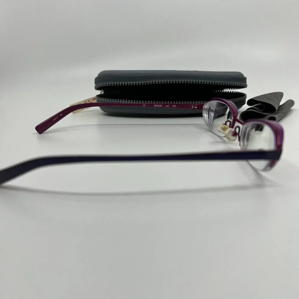 MIKLI M0626‎ Eyeglasses Half Rimless Frame Purple 52-17-134 H6410